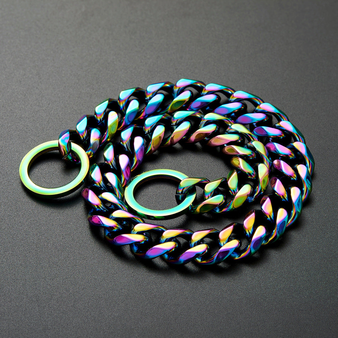 Stylish Titanium Steel Dog Chain with Color Plating