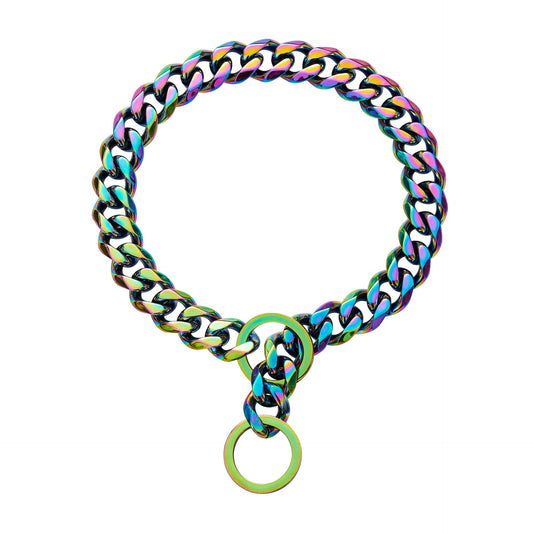 Stylish Titanium Steel Dog Chain with Color Plating