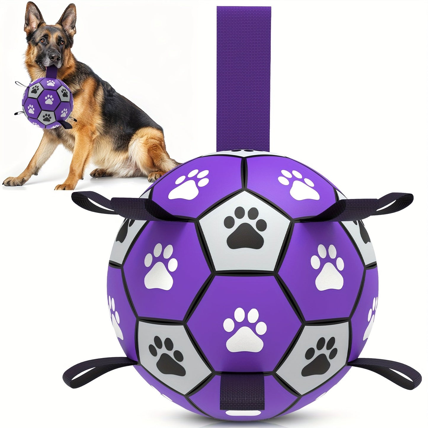 Rubber Dog Durable Soccer Ball with Straps